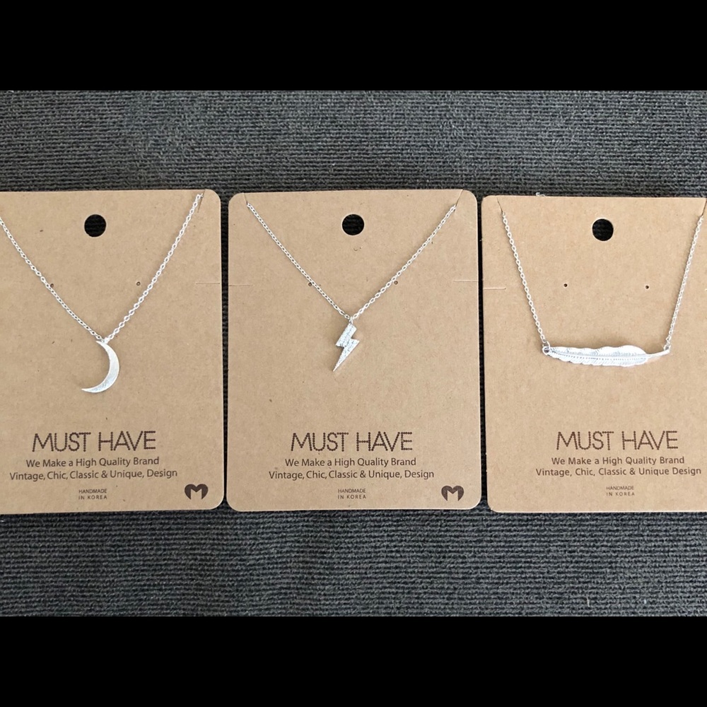 Must Have Necklaces!! Moon - Lightning Bolt - Leaf
